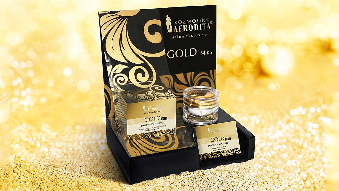 gold packaging afrodita