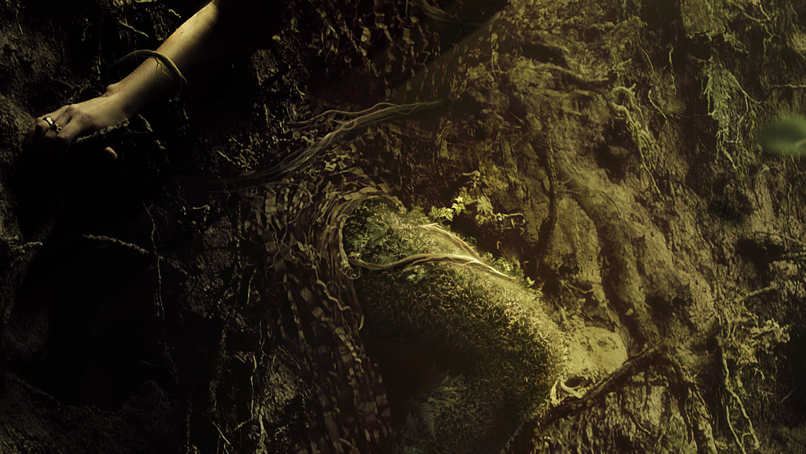 Close up mystical forest girl