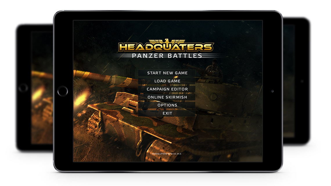 Headquaters tank on tablet ilustration